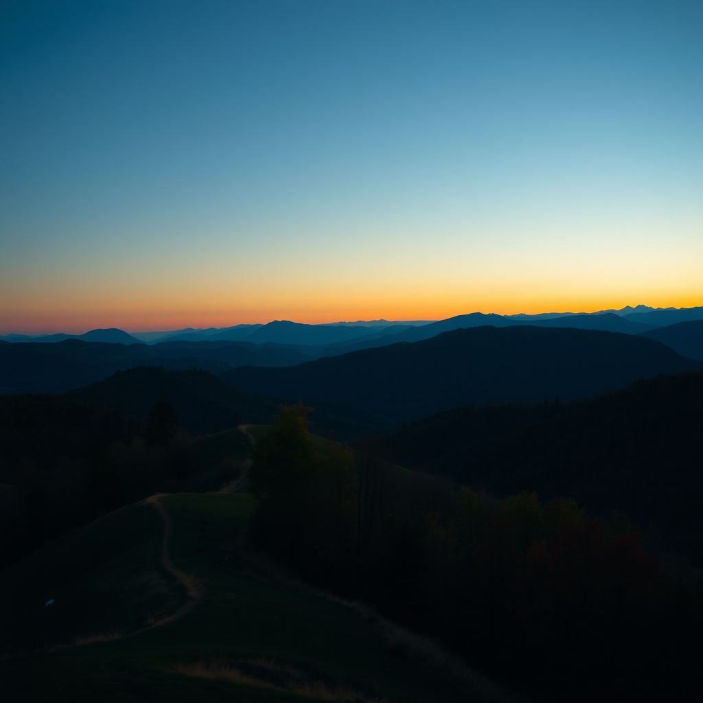 the Blue Ridge Mountains of Virginia at sunrise